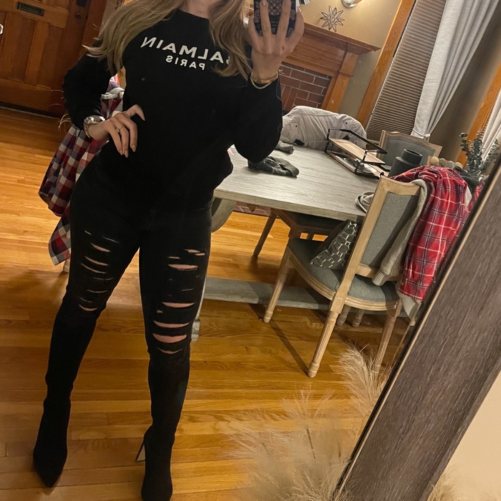 Zara distressed skinny jeans